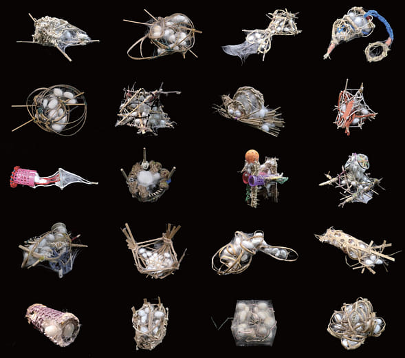 上簇 - 蠶簇雕塑、訪查紀實錄像 Crawl Up on the Mountages