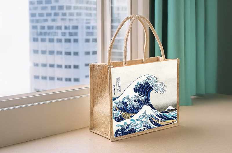 浮世繪棉麻提袋｜葛飾北齋《神奈川沖浪裏》1 個