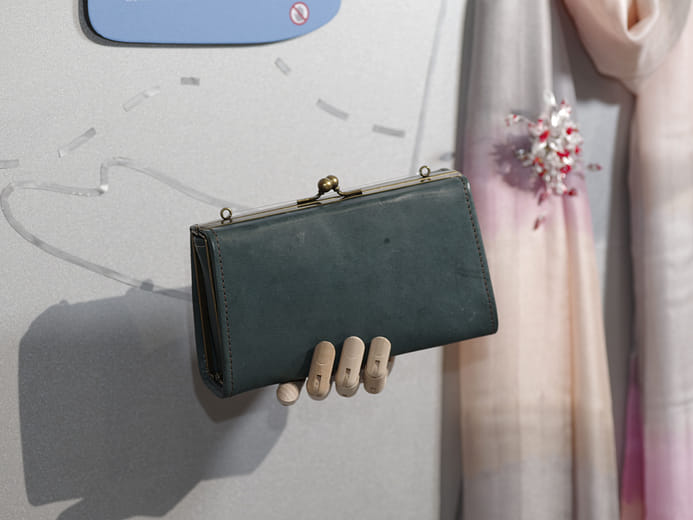 盒式口金包 【大】─青碧  Clasp Case Bag(Large) - Teal