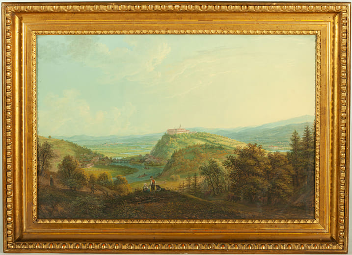 《伏爾塔瓦河畔赫盧博卡堡邸景觀圖》