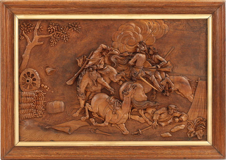 描繪戰鬥場面的浮雕