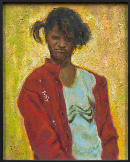 做鬼臉的小女孩