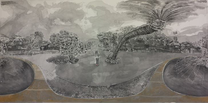 有噴水池的風景3