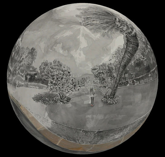 有噴水池的風景2