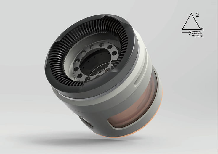 Two triangles-secondary combustion stove design