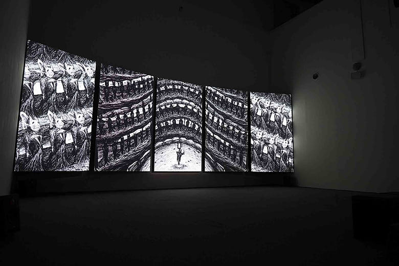 陰極射線管的神祕儀式與51件動態影像的連續靜止原型 Ritual of Cathode Ray Tube & Original paint paper animation