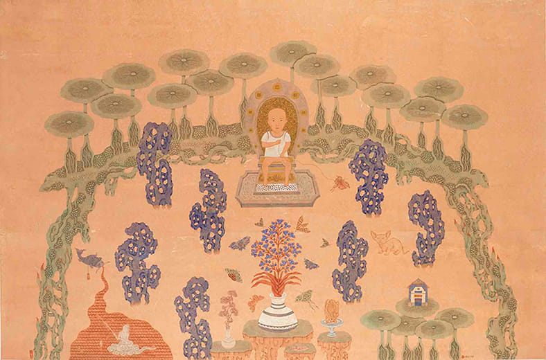 賞花圖 Flower Viewing