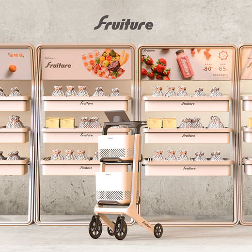 購物設計 ー 雙面貨架及購物車 Shopping Design - Double-sided Shelf & Shopping Cart