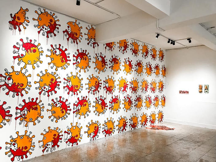 病毒型體現地彩繪創作