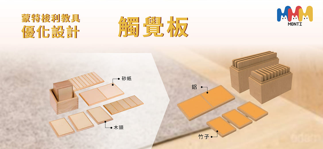 Monti-蒙特梭利教具優化設計-觸覺板 - Monti-Montessori teaching aids optimized design-Rough Boards