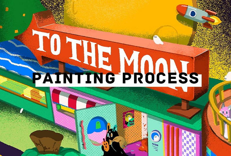 To The Moon - Seven-hour drawing process