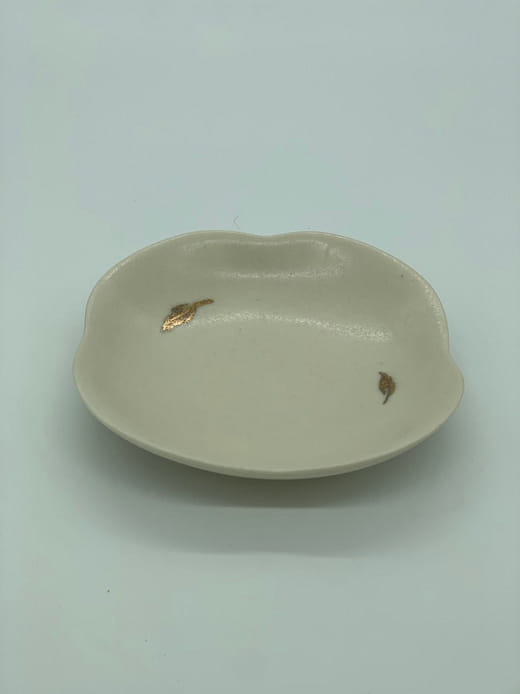 金色雙葉碟 (米色)