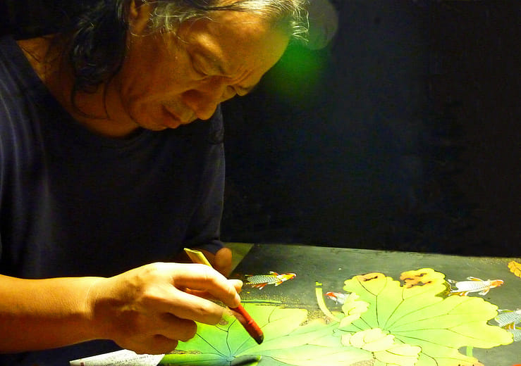 天佑臺灣（漆畫）