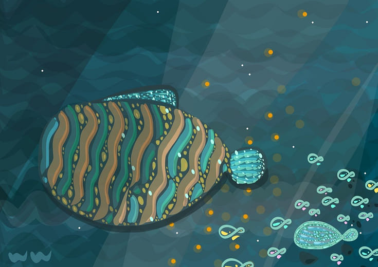 頂級珠寶大魚和水晶小魚