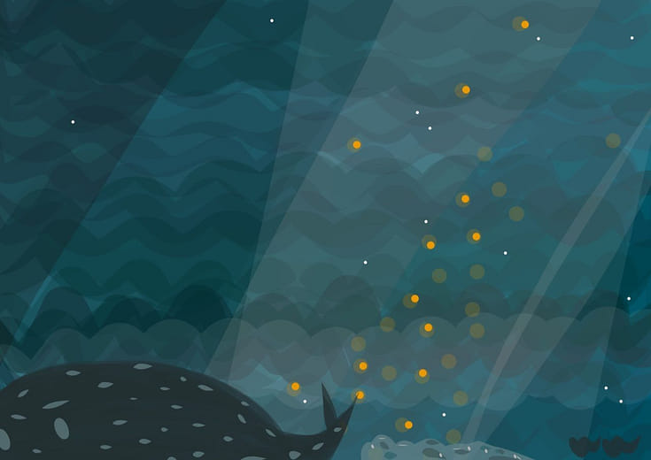 海裡一角的鯨魚