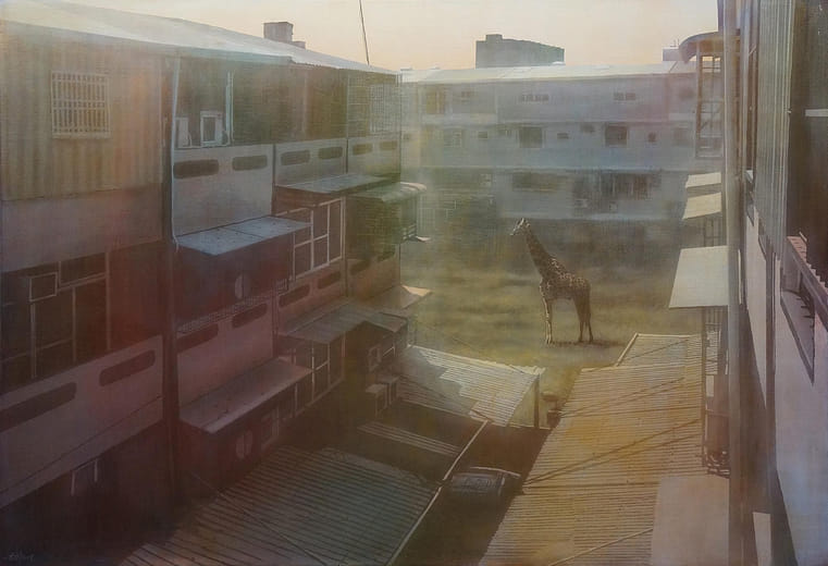 聽說空地有隻長頸鹿 I heard that there is a giraffe in the vacant land