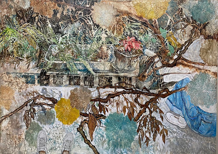 牛仔裙與白色air force