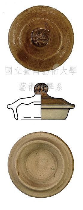 褐釉帶紐蓋