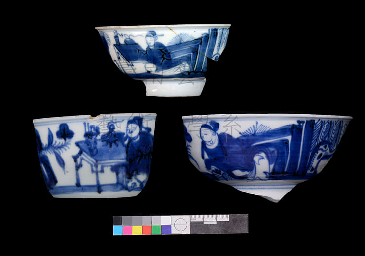 書生人物紋青花碗