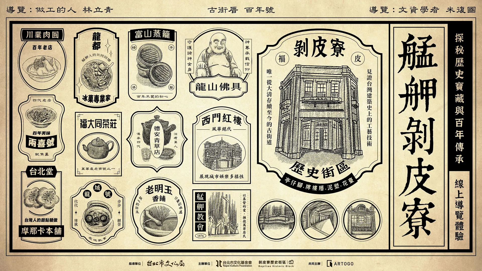 艋舺剝皮寮：探秘歷史寶藏與百年傳承線上導覽體驗｜線上導覽體驗｜ARTOGO 帶你看展, image size:1920x1080