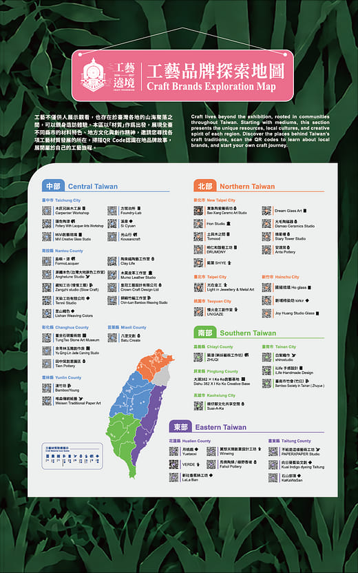工藝品牌探索地圖 Craft Brands Exploration Map
