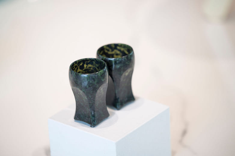 台灣墨玉品香杯 Serpentine Jade Cup