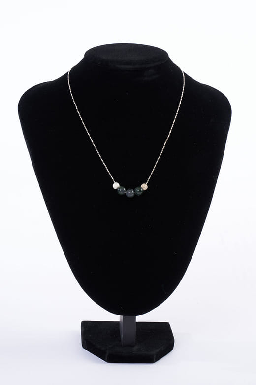 墨玉銀珠項鍊 Black Jade Silver Bead Necklace