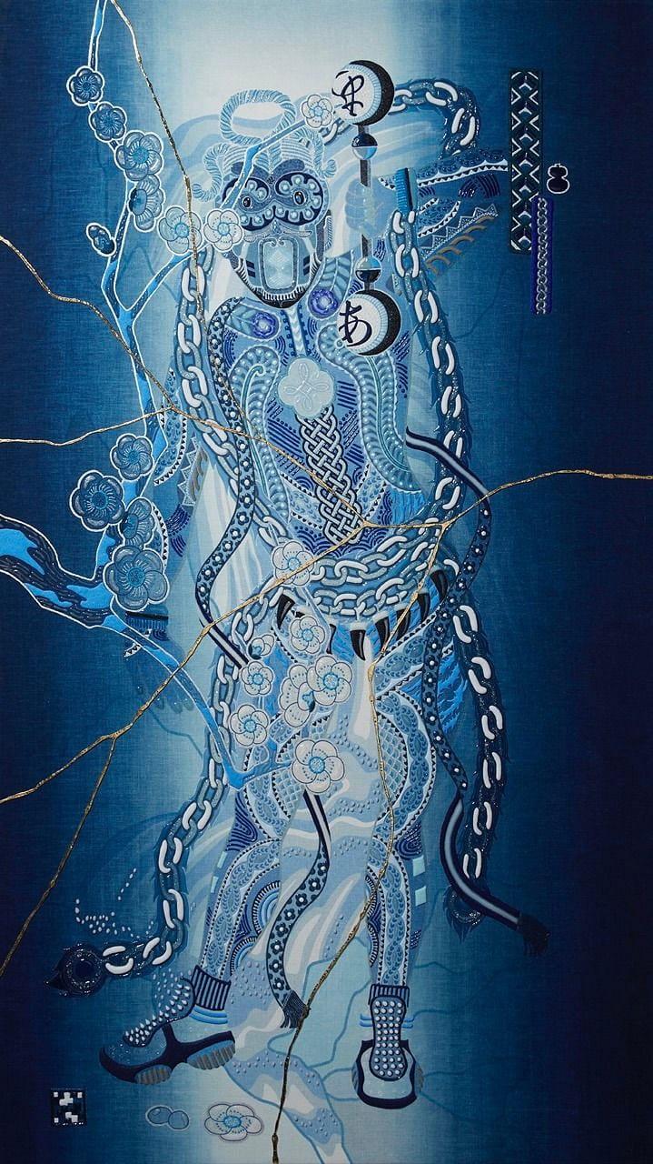金剛手菩薩A-UN-日本藍＃2 Vajrapani-A-UN-japan blue_＃2｜京森康平