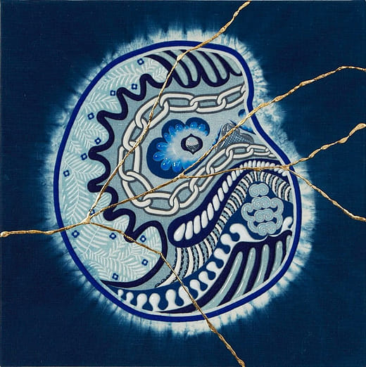 達摩側面A-UN-日本藍-＃3 Daruma Side A -UN- japan blue- #3