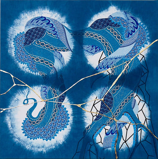 Enso-flowers 楓葉-日本藍-＃2 enso-flowers maple-japan blue-#2