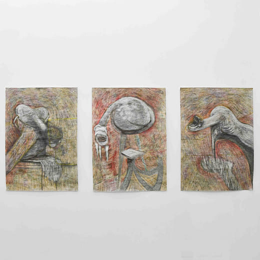 Three studies for figures at the base of a Crucifixion from Francis Bacon