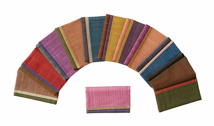 Nice to meet you天染手織絲綢三色名片夾組