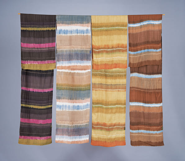 優雅四韻～天染手紡手織絲綢段染圍巾組