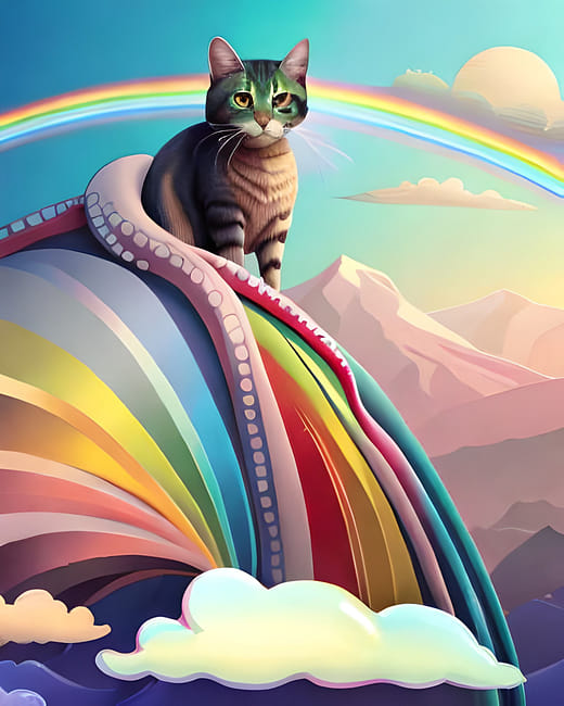 《彩虹章魚貓 1 號》