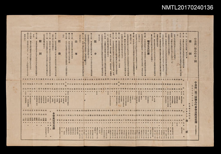 中嘉南聯合吟會會則，1923年