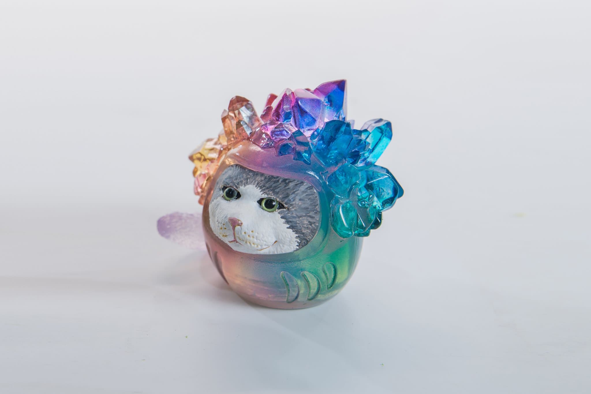 水晶達磨貓